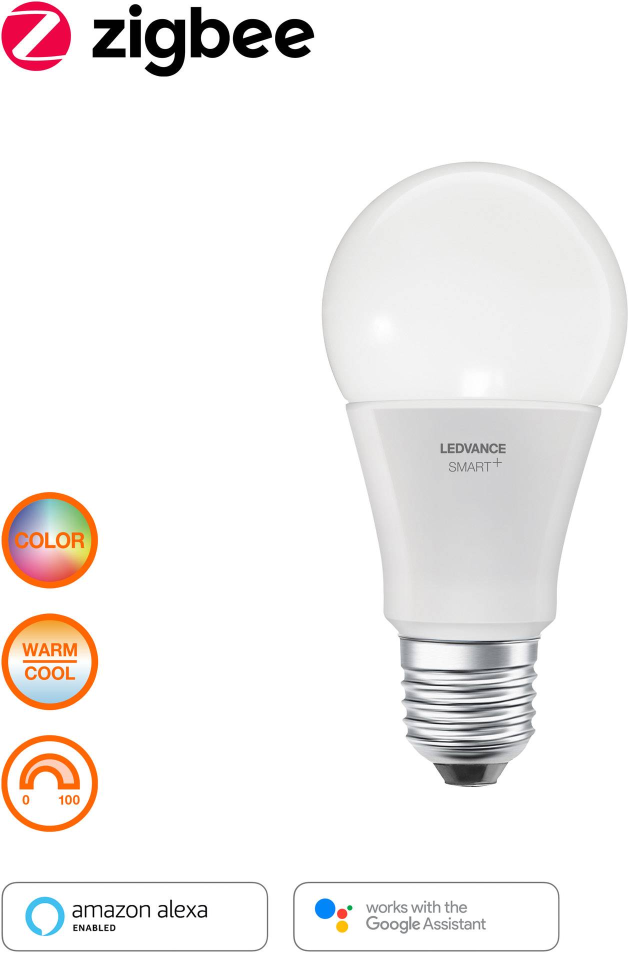 LEDVANCE Smart+ LED-Leuchtmittel (einzeln) E27 9W EEK: F (A - G) RGBW