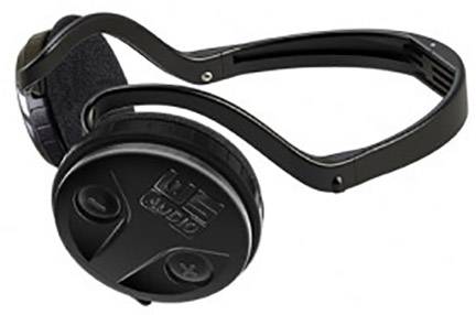 Schwarze drahtlose Kopfhörer mit modernem Design, gepolsterten Ohrmuscheln und verstellbarem Bügel auf weißem Hintergrund.