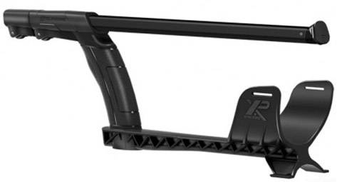 Ein schwarzer Ausklappschaft mit ergonomischem Griff und Schaftstütze, entworfen für den Einsatz an Gewehren zur Stabilisierung beim Schießen.