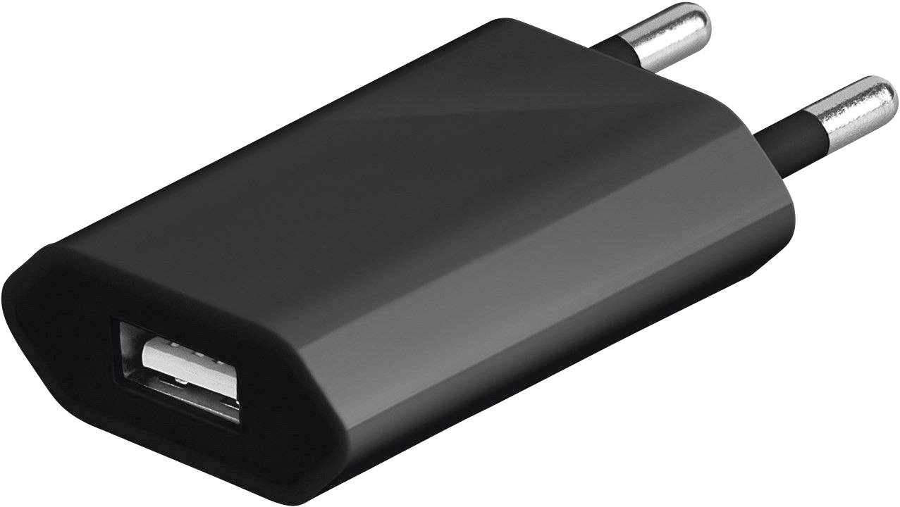Goobay flach1A Micro-USB USB Ladegerät 5 W USB 2.0 Buchse A, Micro-USB-Stecker Schwarz Steckdose