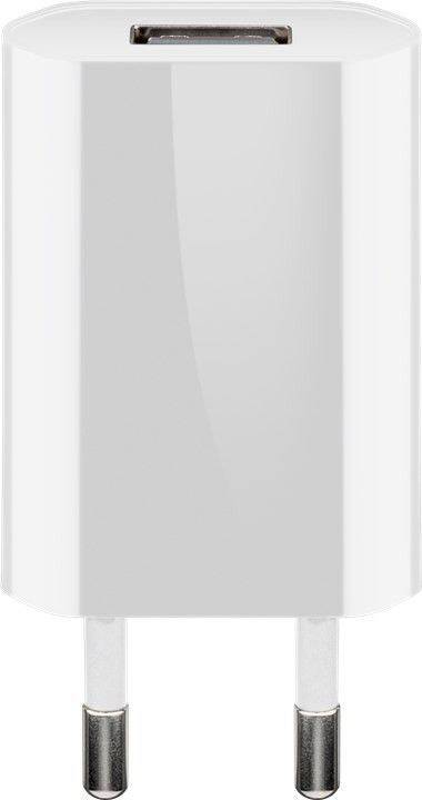 Goobay flach1A Micro-USB USB Ladegerät 5 W USB 2.0 Buchse A, USB 2.0 Stecker Micro-B Weiß Steckdose