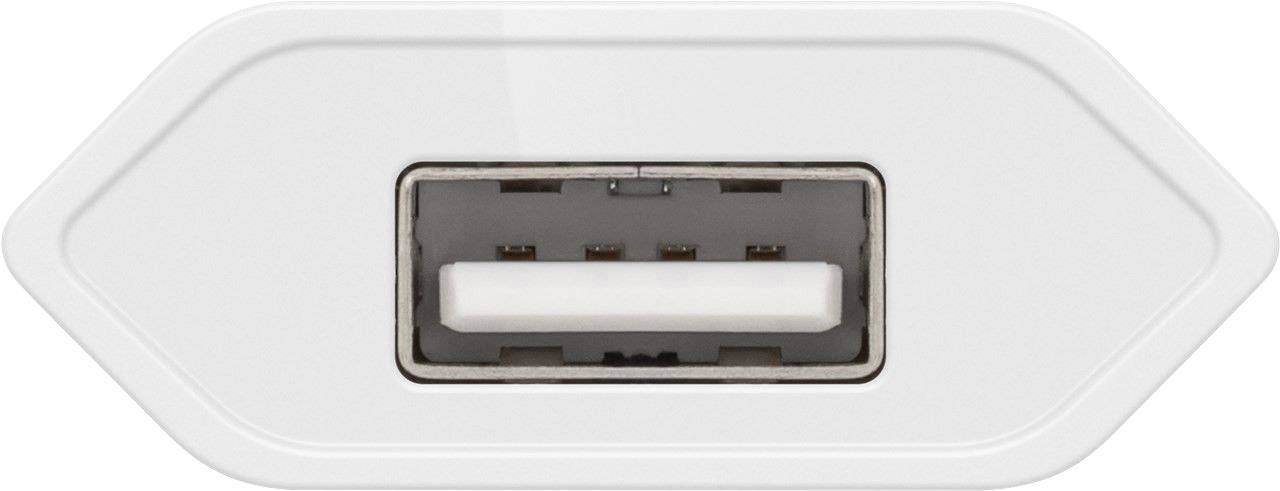 Goobay flach1A Micro-USB USB Ladegerät 5 W USB 2.0 Buchse A, USB 2.0 Stecker Micro-B Weiß Steckdose