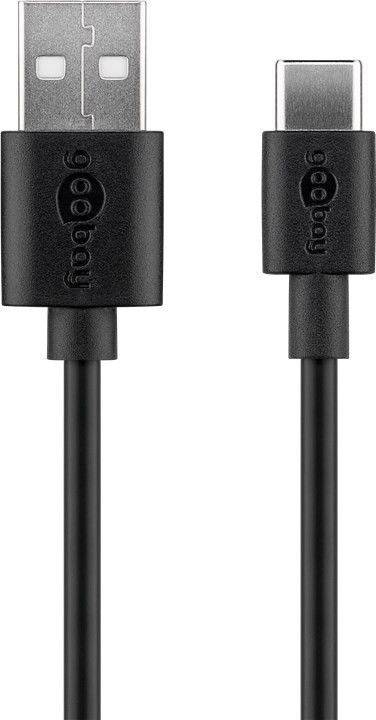 Goobay flach1A USB-C USB Ladegerät 5 W USB 2.0 Buchse A, USB-C® Stecker Schwarz Steckdose
