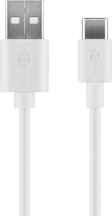 Goobay flach1A USB-C USB Ladegerät 5 W USB 2.0 Buchse A, USB-C® Stecker Weiß Steckdose