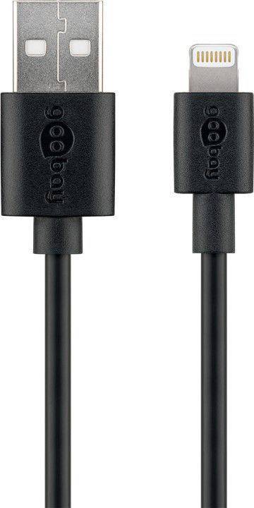 Goobay flach1A Lightning USB Ladegerät 5 W USB 2.0 Buchse A, Apple Lightning-Stecker Schwarz Steckdose