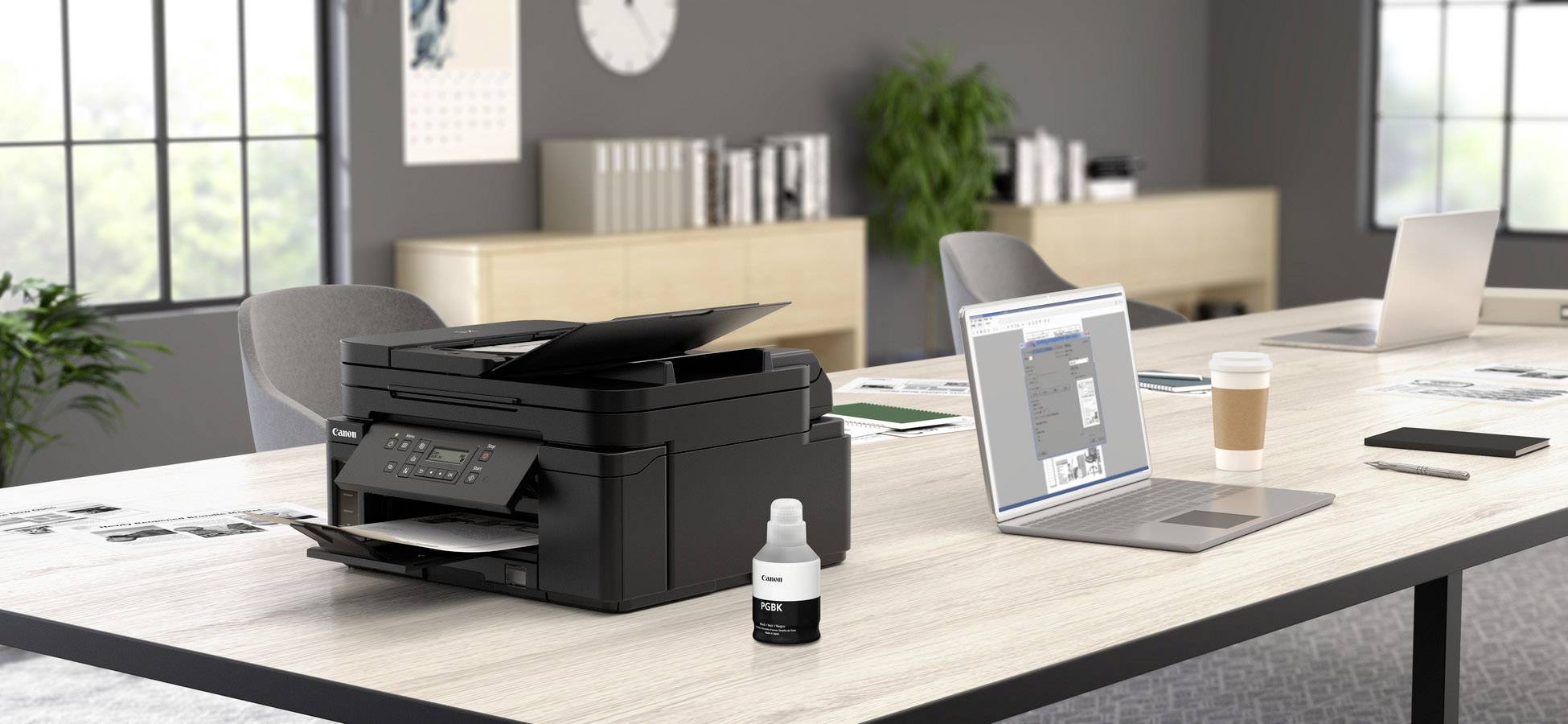 Canon PIXMA GM4050 Multifunktionsdrucker Tintenstrahl Schwarz-Weiß A4 Drucker, Scanner, Kopierer LAN, WLAN, Tintentank-System