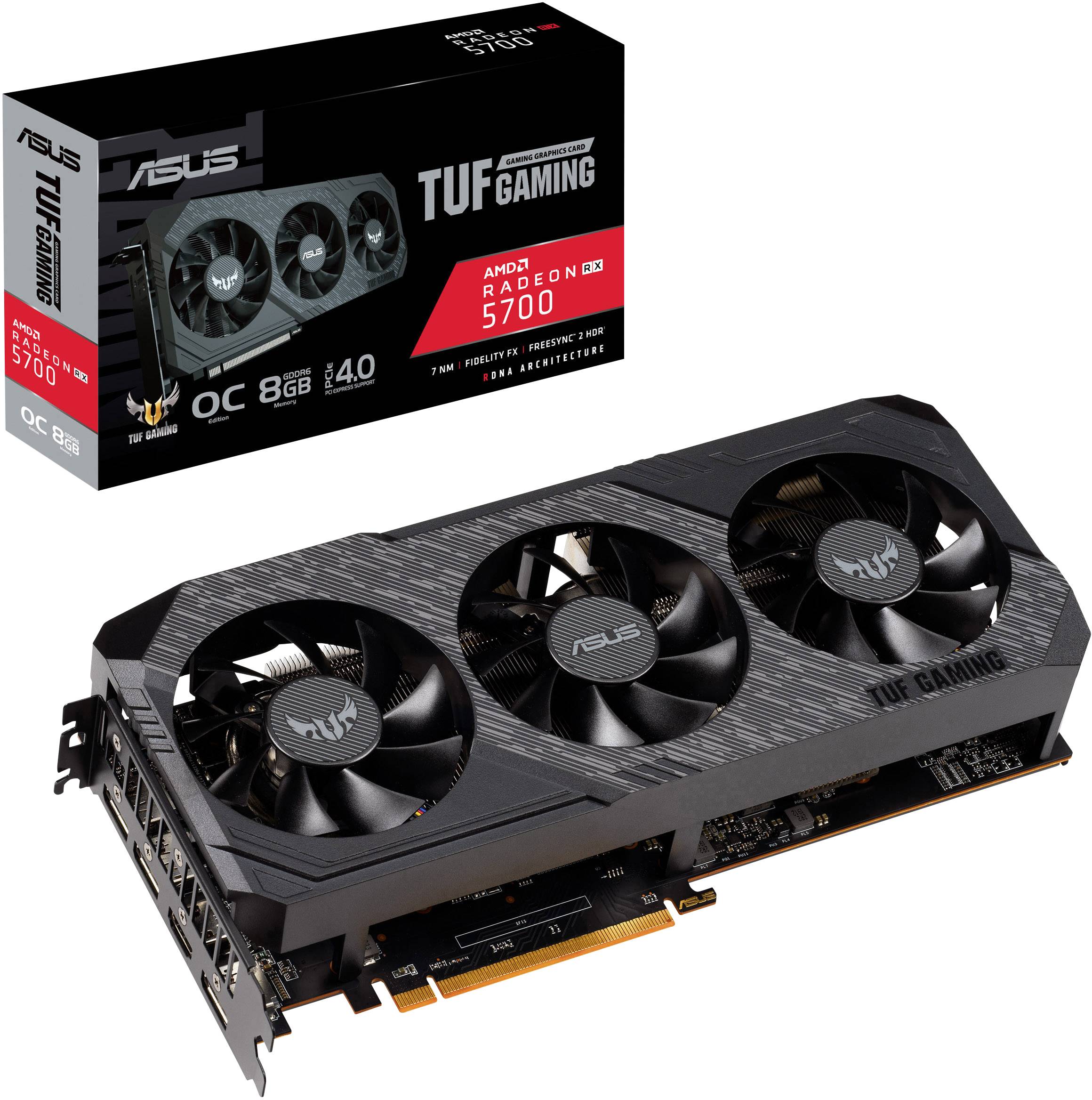 Asus Grafikkarte AMD Radeon RX 5700 Gaming Overclocked 8 GB GDDR6-RAM PCIe x16 HDMI®, DisplayPort