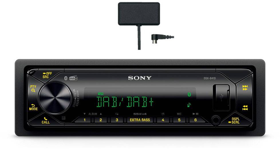 Sony DSX-B41KIT Autoradio DAB+ Tuner, inkl. DAB-Antenne, Bluetooth®-Freisprecheinrichtung