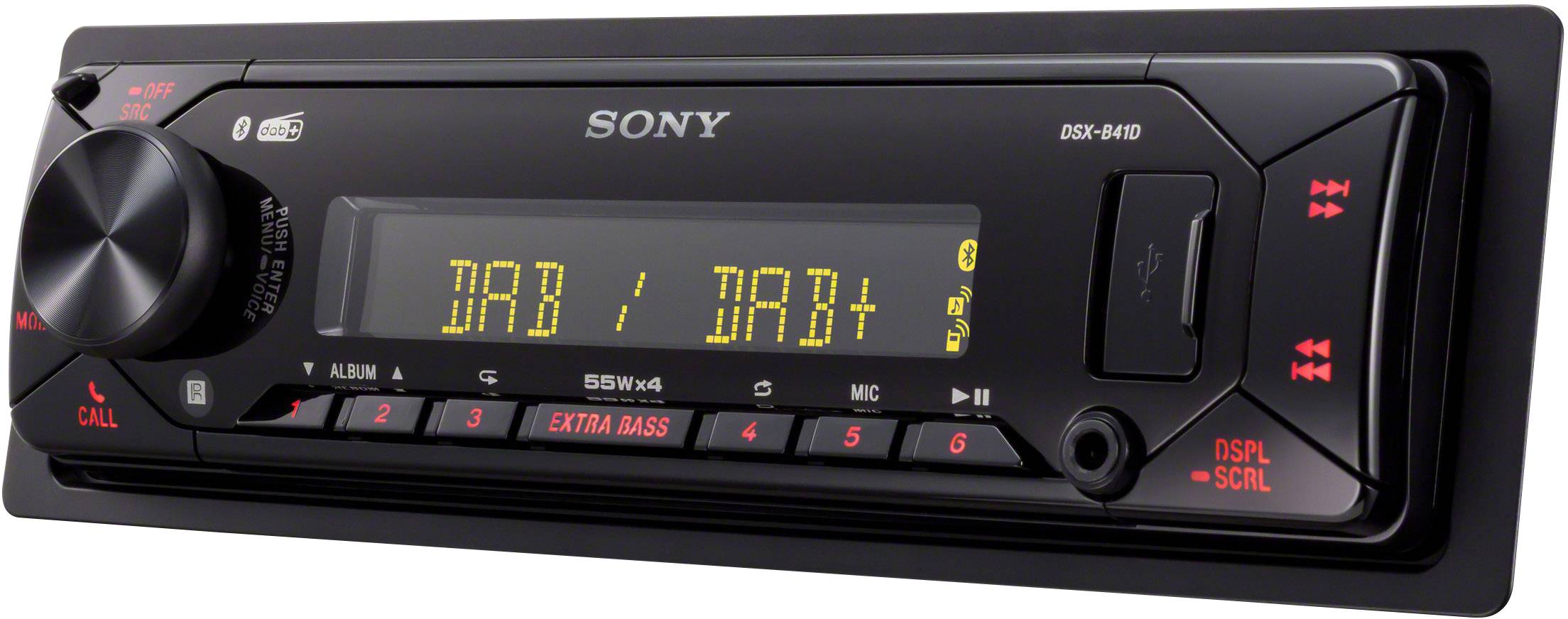 Sony DSX-B41KIT Autoradio DAB+ Tuner, inkl. DAB-Antenne, Bluetooth®-Freisprecheinrichtung