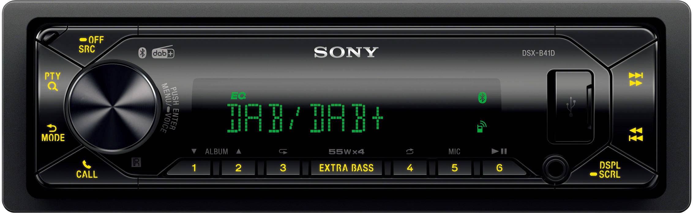 Sony DSX-B41KIT Autoradio DAB+ Tuner, inkl. DAB-Antenne, Bluetooth®-Freisprecheinrichtung