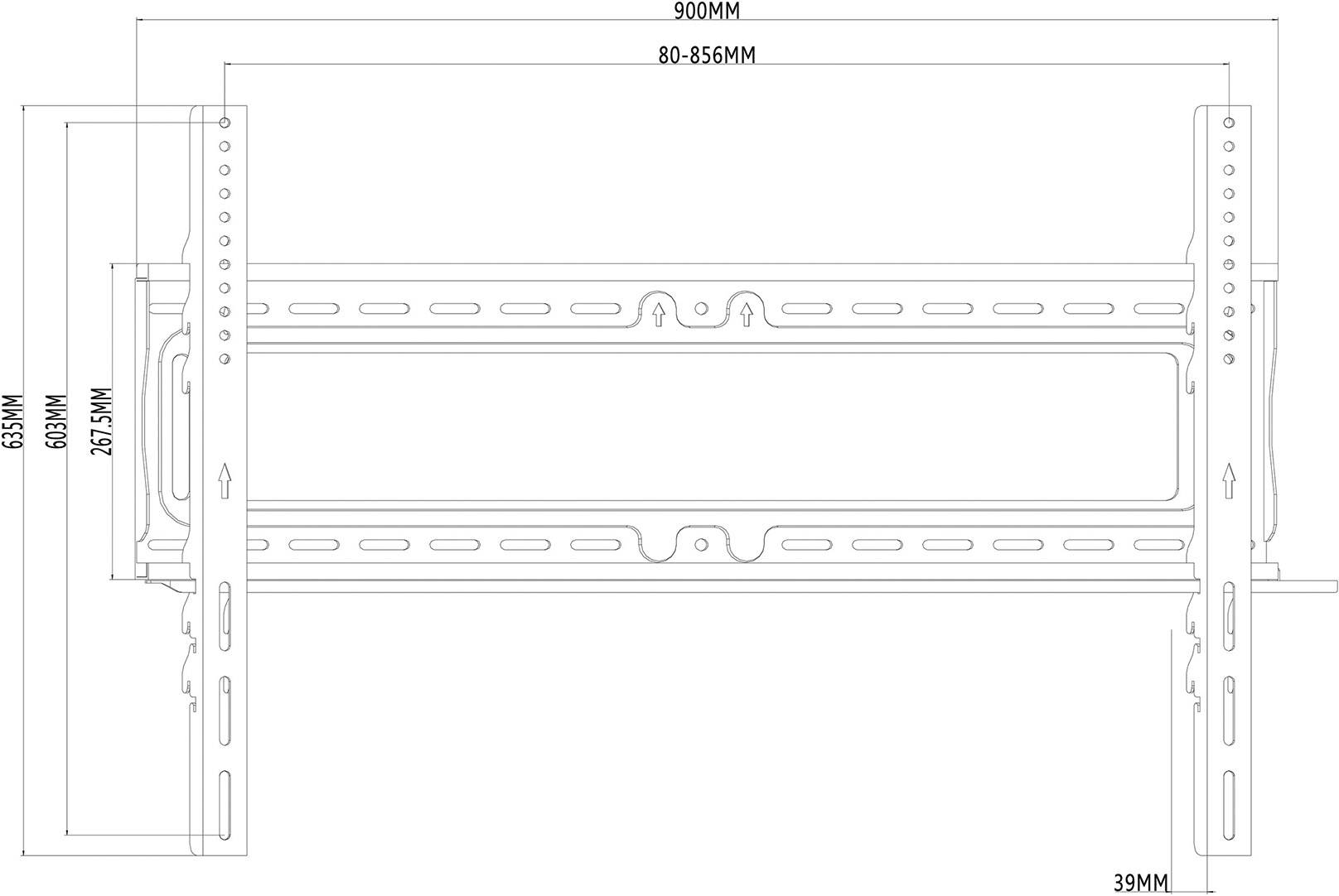 My Wall HP6-3AL TV-Wandhalterung 106,7cm (42") - 228,6cm (90") Starr Mit Diebstahlschutz, Integrierte Wasserwaage