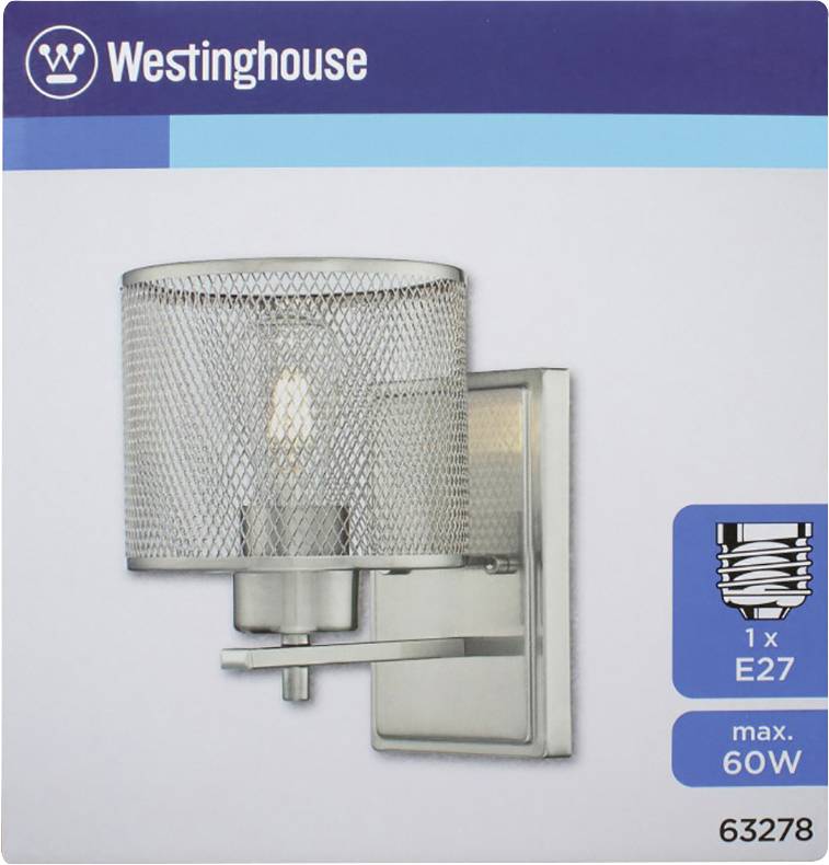 Westinghouse Morrison 63278 Wandleuchte E27 Nickel (gebürstet)