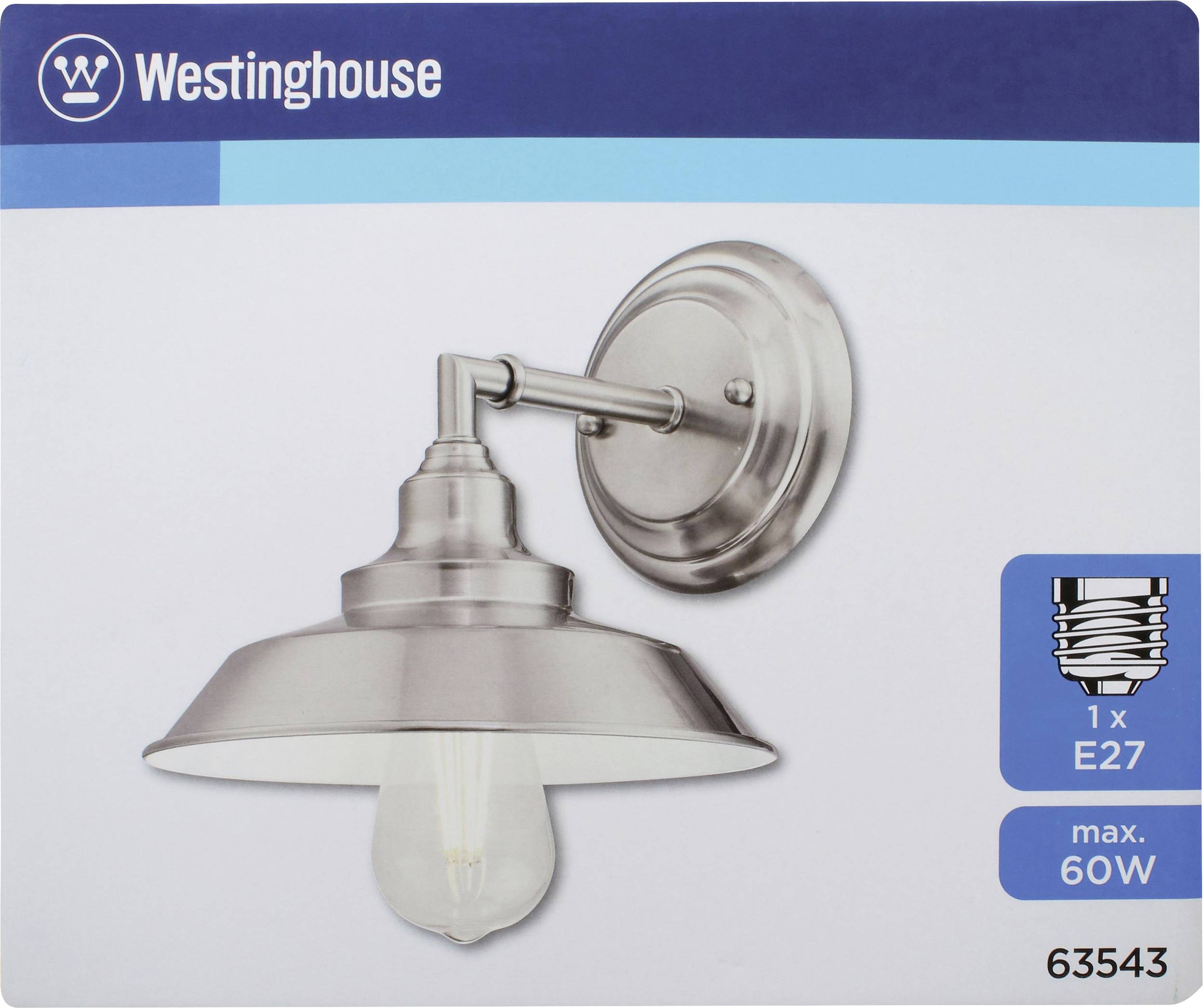 Westinghouse Iron Hill 63543 Wandleuchte E27 Nickel (gebürstet)