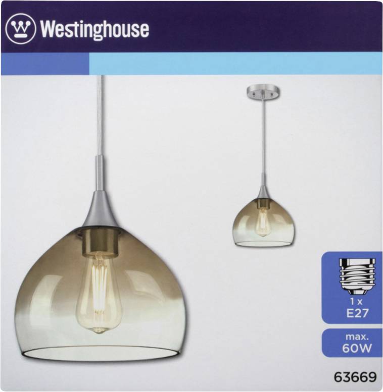 Westinghouse Amber 63669 Pendelleuchte E27 Nickel (gebürstet)