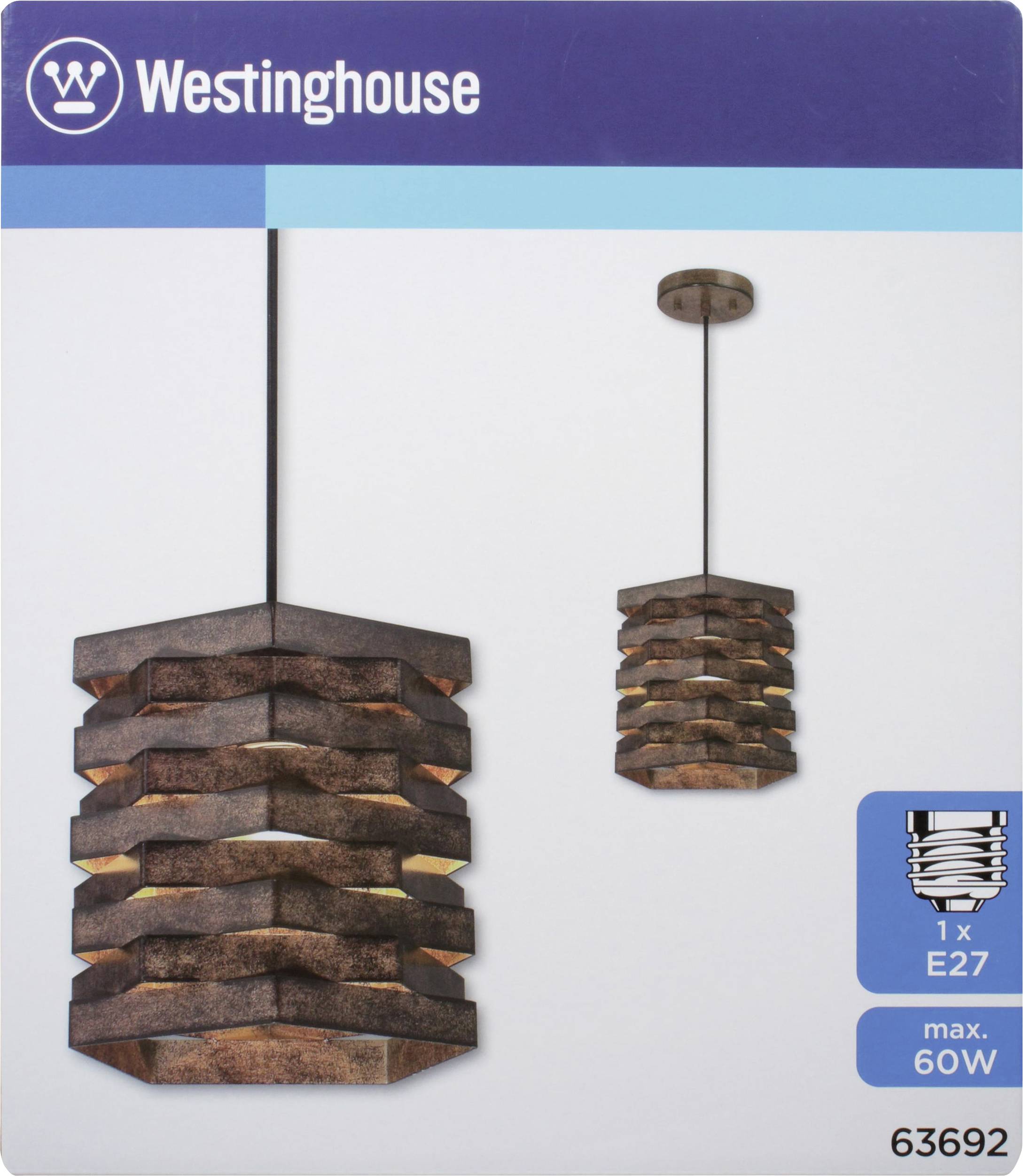 Westinghouse Barnwood 63692 Pendelleuchte E27 Holz
