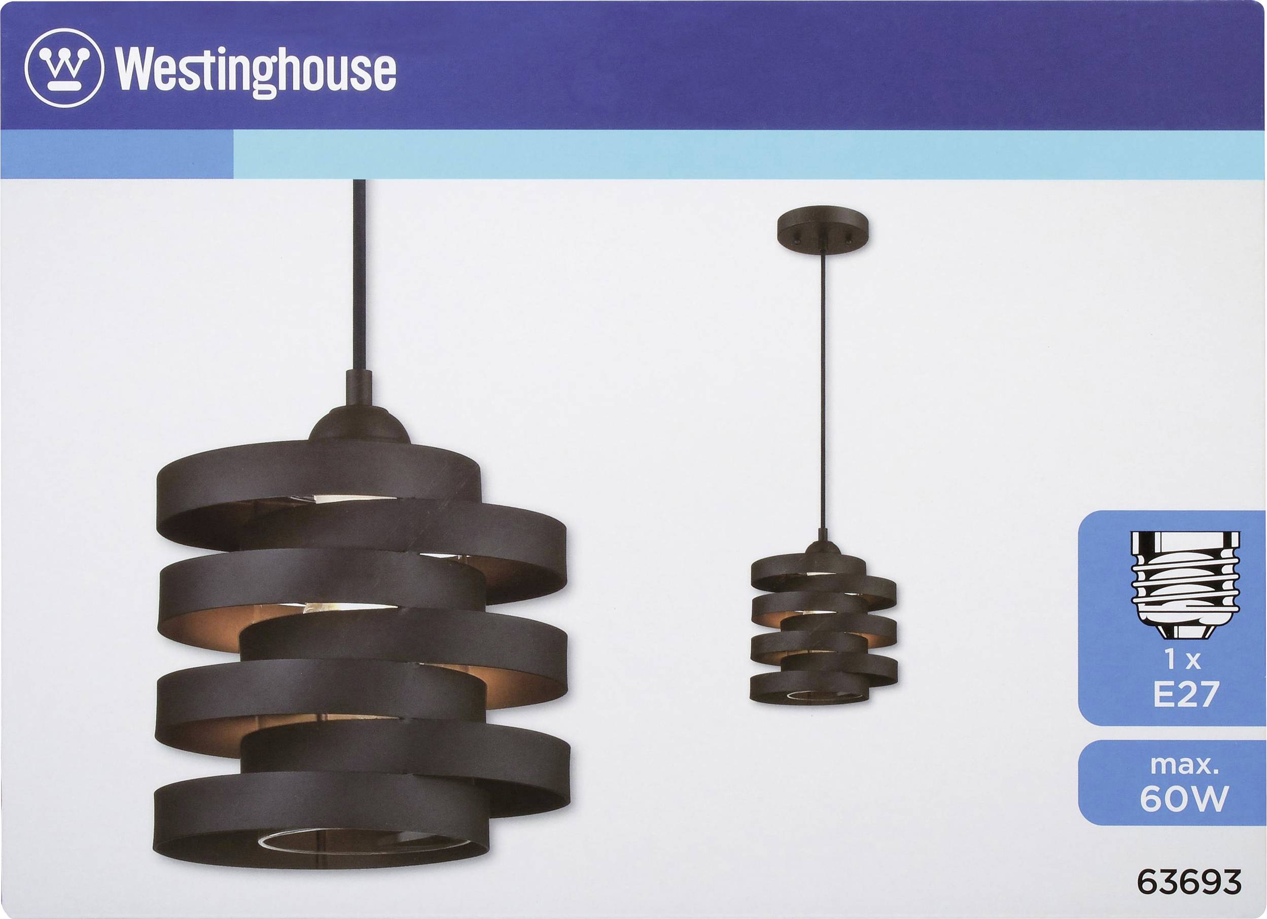 Westinghouse Clear 63693 Pendelleuchte E27 Bronze