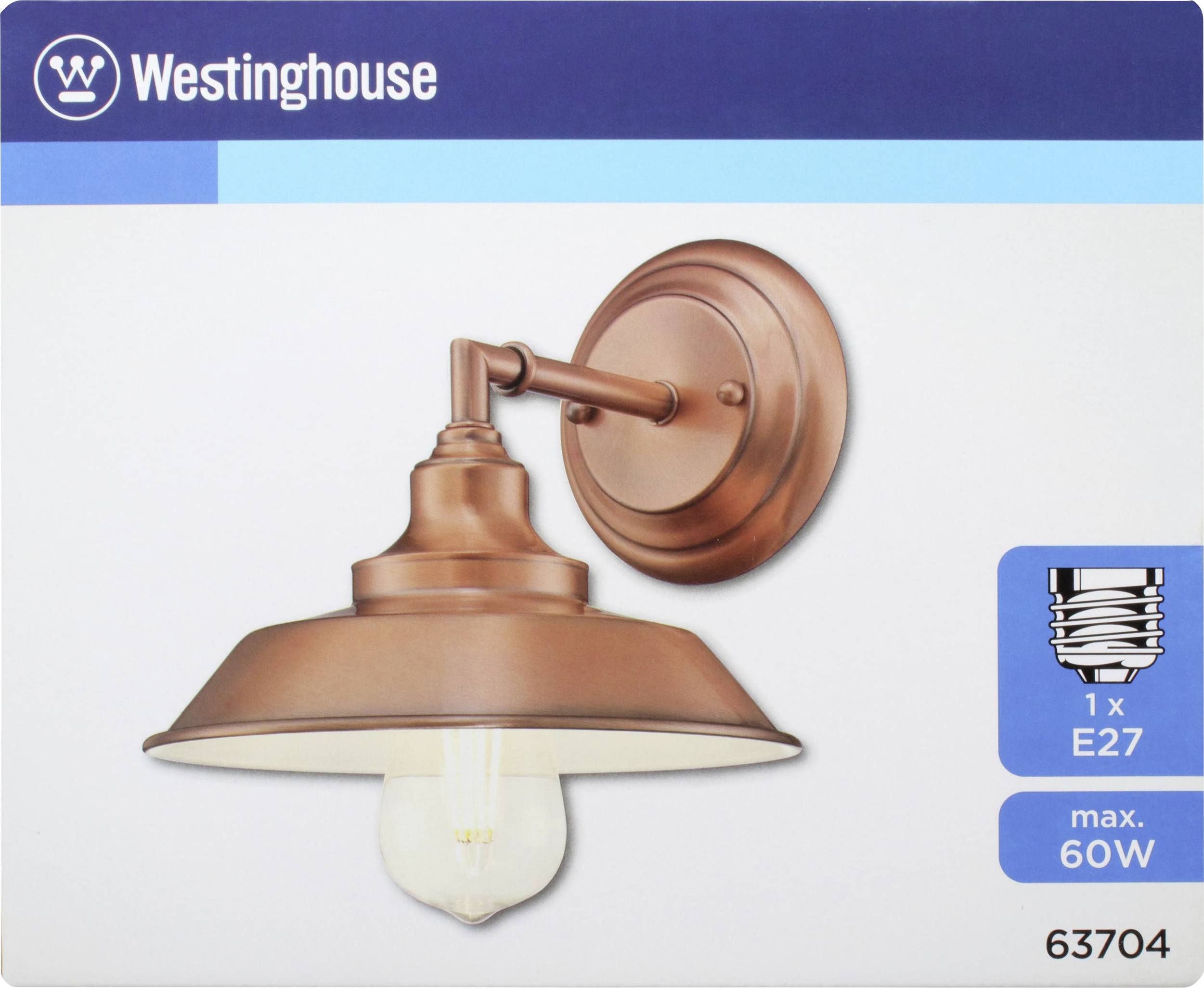 Westinghouse Iron Hill 63704 Wandleuchte E27 Kupfer