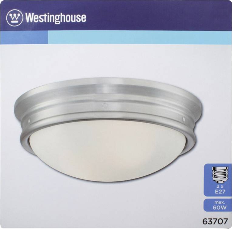 Westinghouse 63707 Sophia Deckenleuchte E27 Nickel (gebürstet)