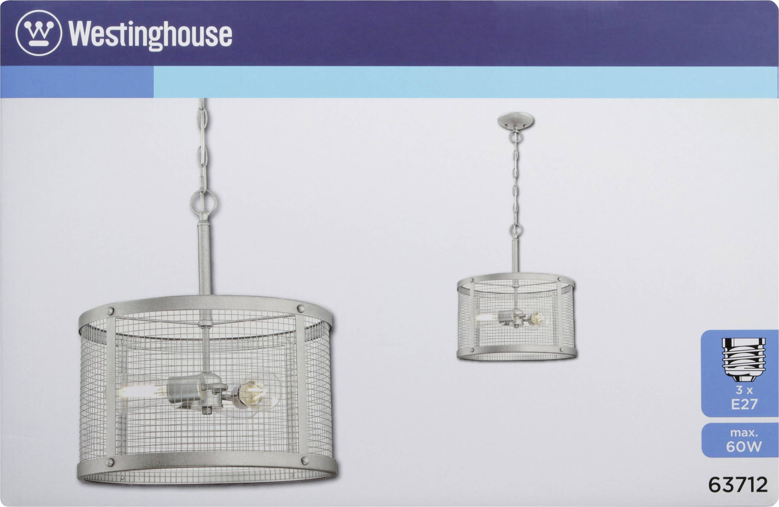 Westinghouse Emelie 63712 Pendelleuchte E27 Stahl