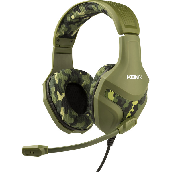 Konix PS-400 Gaming Over Ear Headset kabelgebunden Stereo Camouflage Grün Lautstärkeregelung