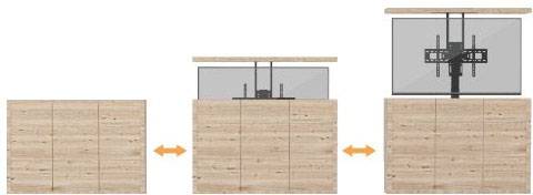 My Wall HP 33-2 L TV-Wandhalterung Motorisiert, Mit Fernbedienung, Höhenverstellbar 94,0 cm (37") - 165,1 cm (65") Starr, Höhenverstellbar