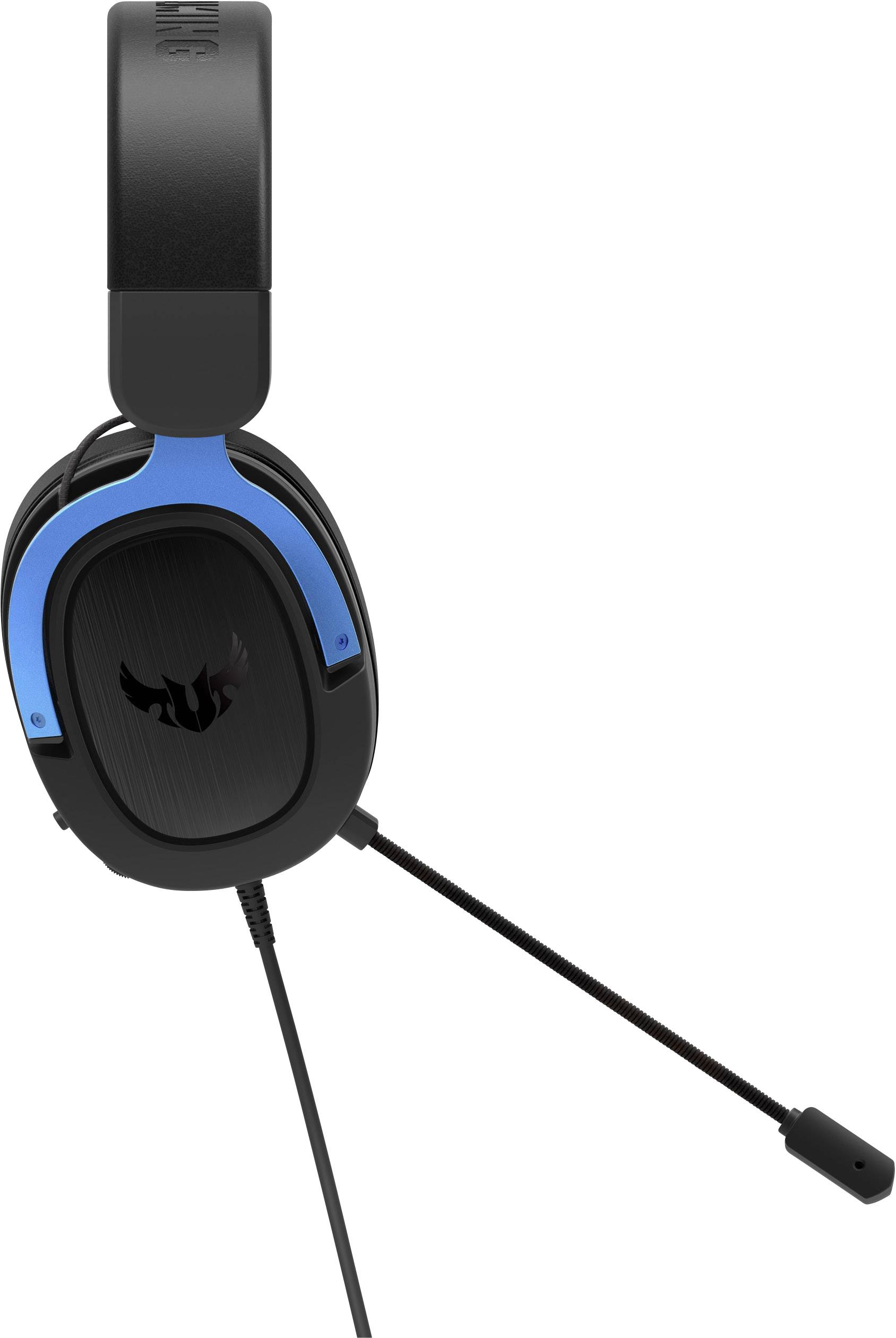 Asus TUF H3 Over Ear Headset kabelgebunden 7.1 Surround Schwarz, Blau Gaming