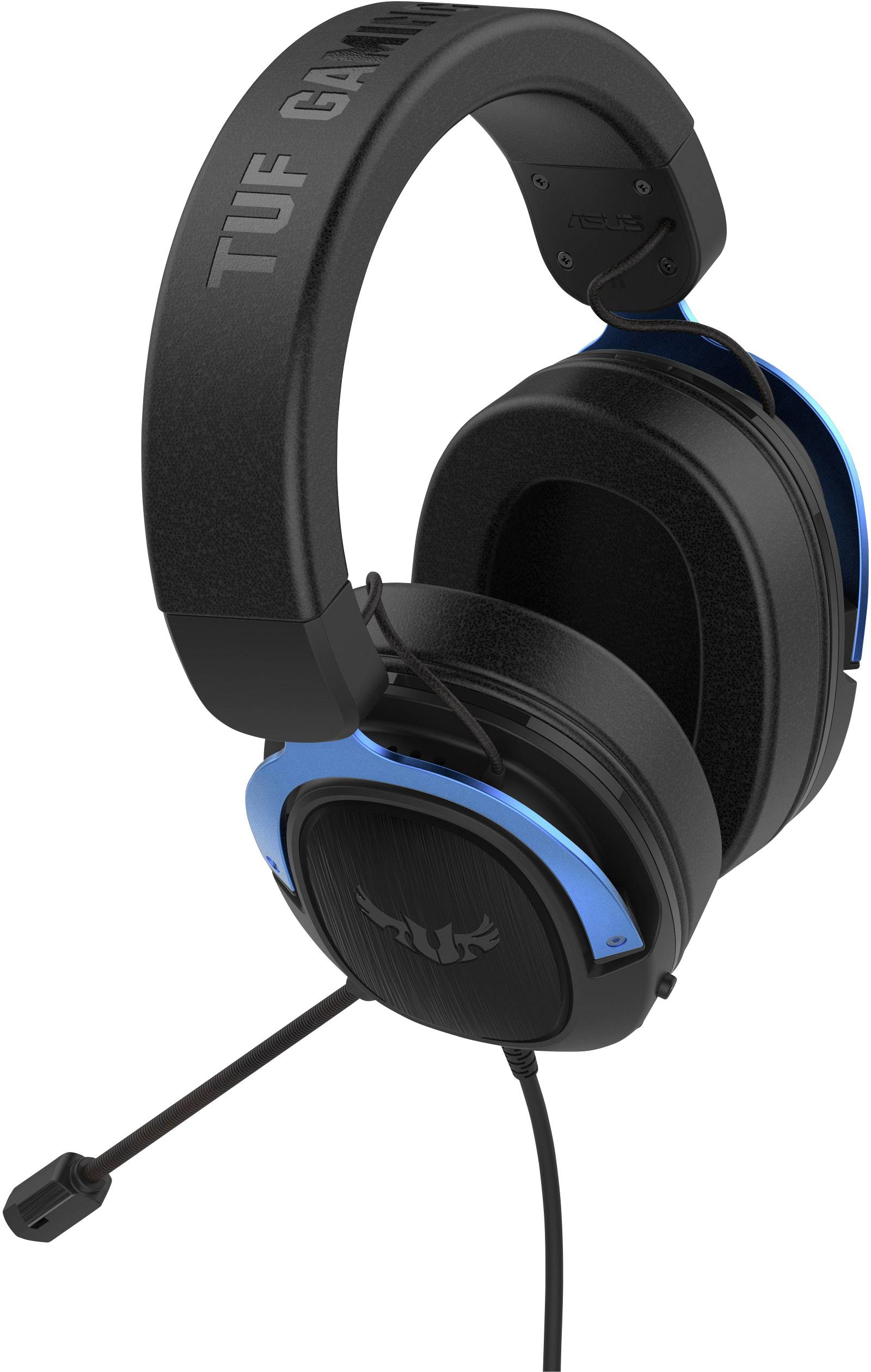 Asus TUF H3 Over Ear Headset kabelgebunden 7.1 Surround Schwarz, Blau Gaming