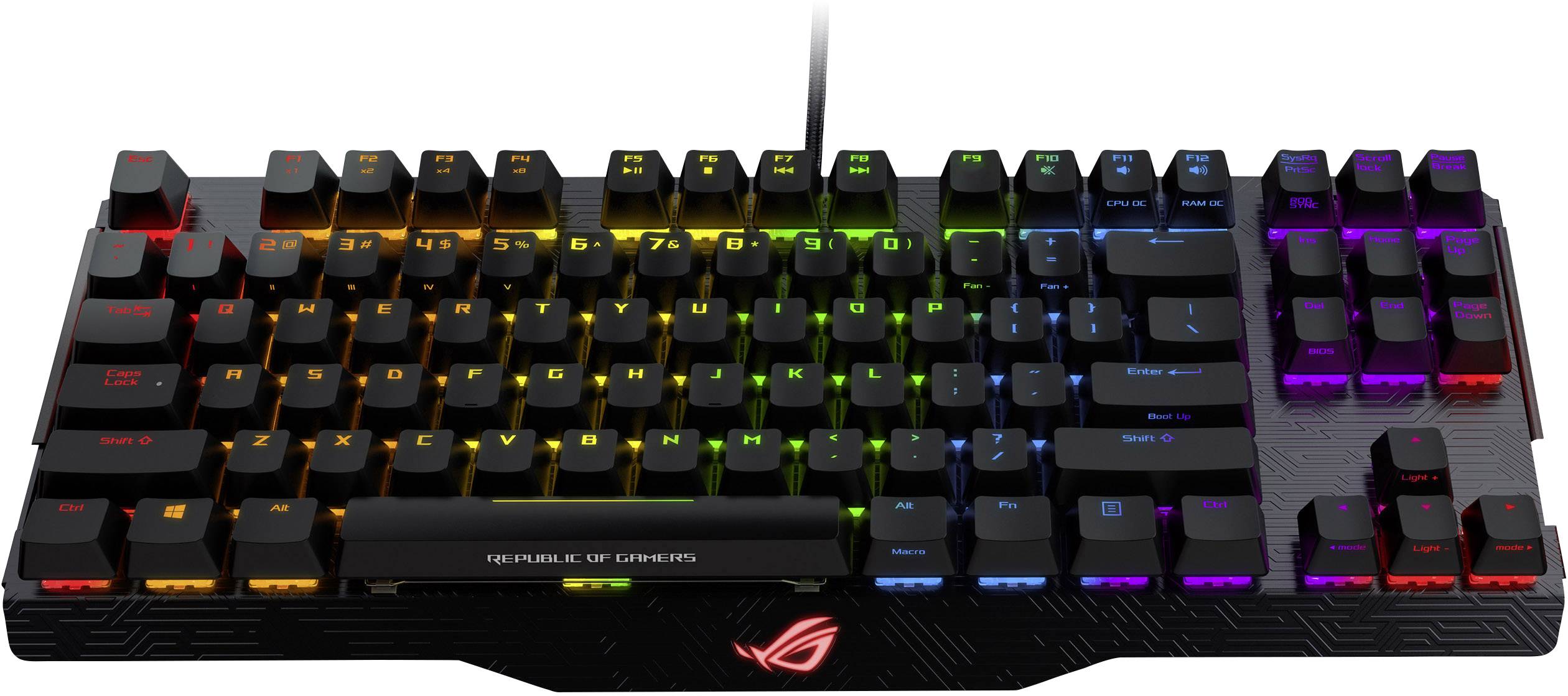Asus ROG Claymore Core USB Gaming-Tastatur Deutsch, QWERTZ Schwarz Beleuchtet, Integrierter Profilspeicher