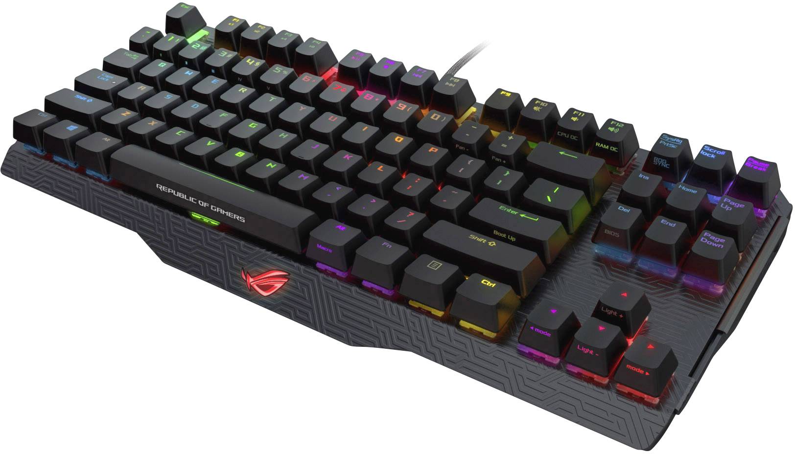 Asus ROG Claymore Core USB Gaming-Tastatur Deutsch, QWERTZ Schwarz Beleuchtet, Integrierter Profilspeicher