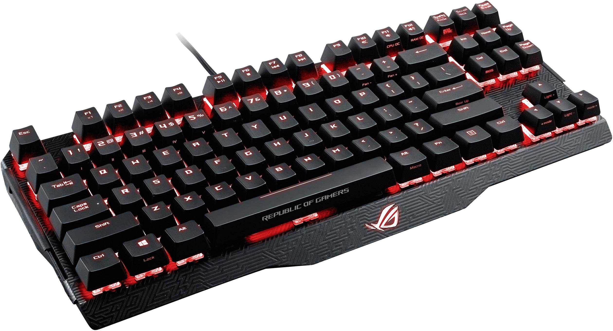 Asus ROG Claymore Core USB Gaming-Tastatur Beleuchtet, Integrierter Profilspeicher Deutsch, QWERTZ, Windows® Schwarz