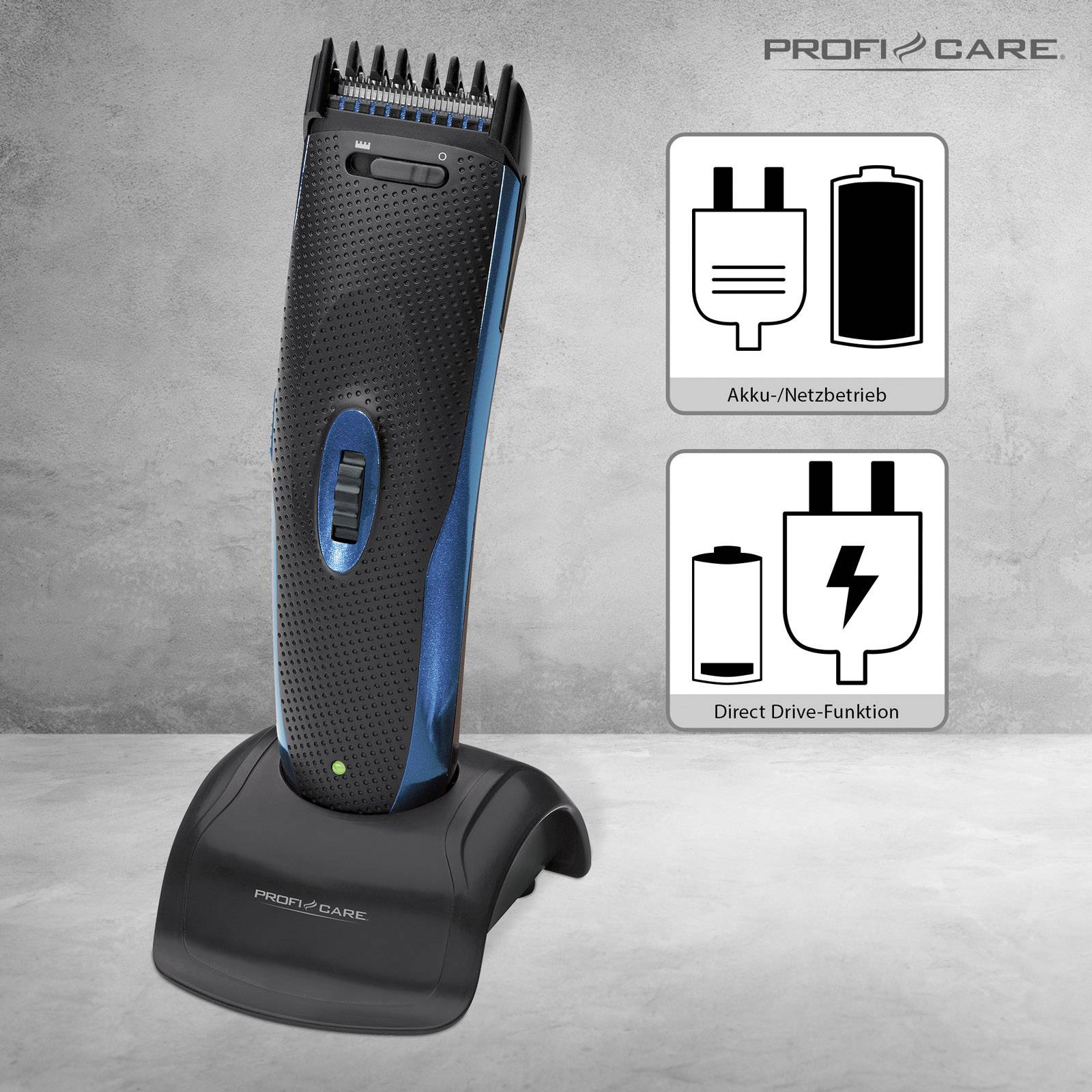 Profi-Care PC-HSM/R 3052 Haarschneider, Bartschneider, Ohr-, Nasenhaartrimmer Schwarz, Blau
