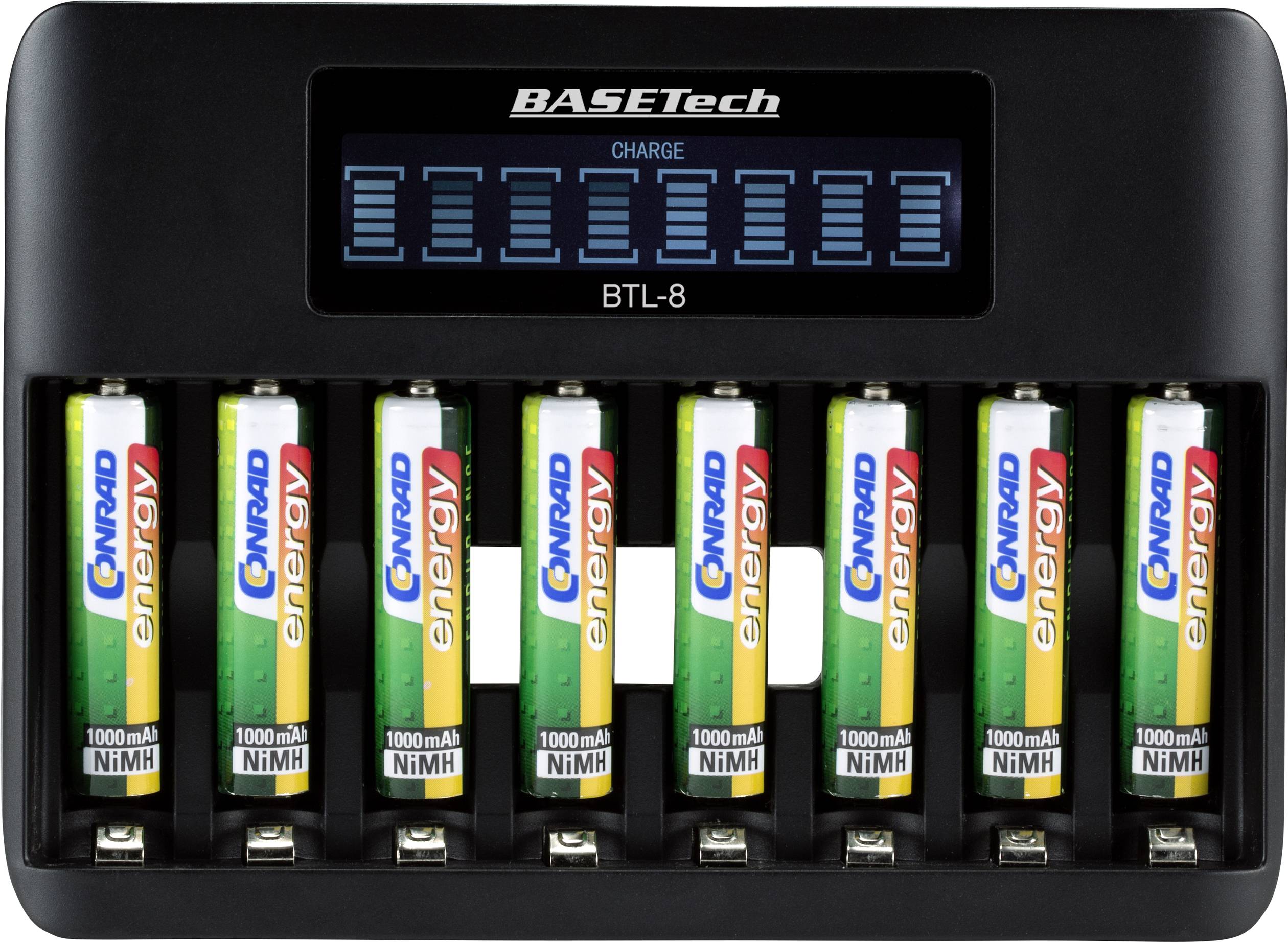 Basetech BTL-8 Rundzellen-Ladegerät NiMH Mignon (AA), Micro (AAA)