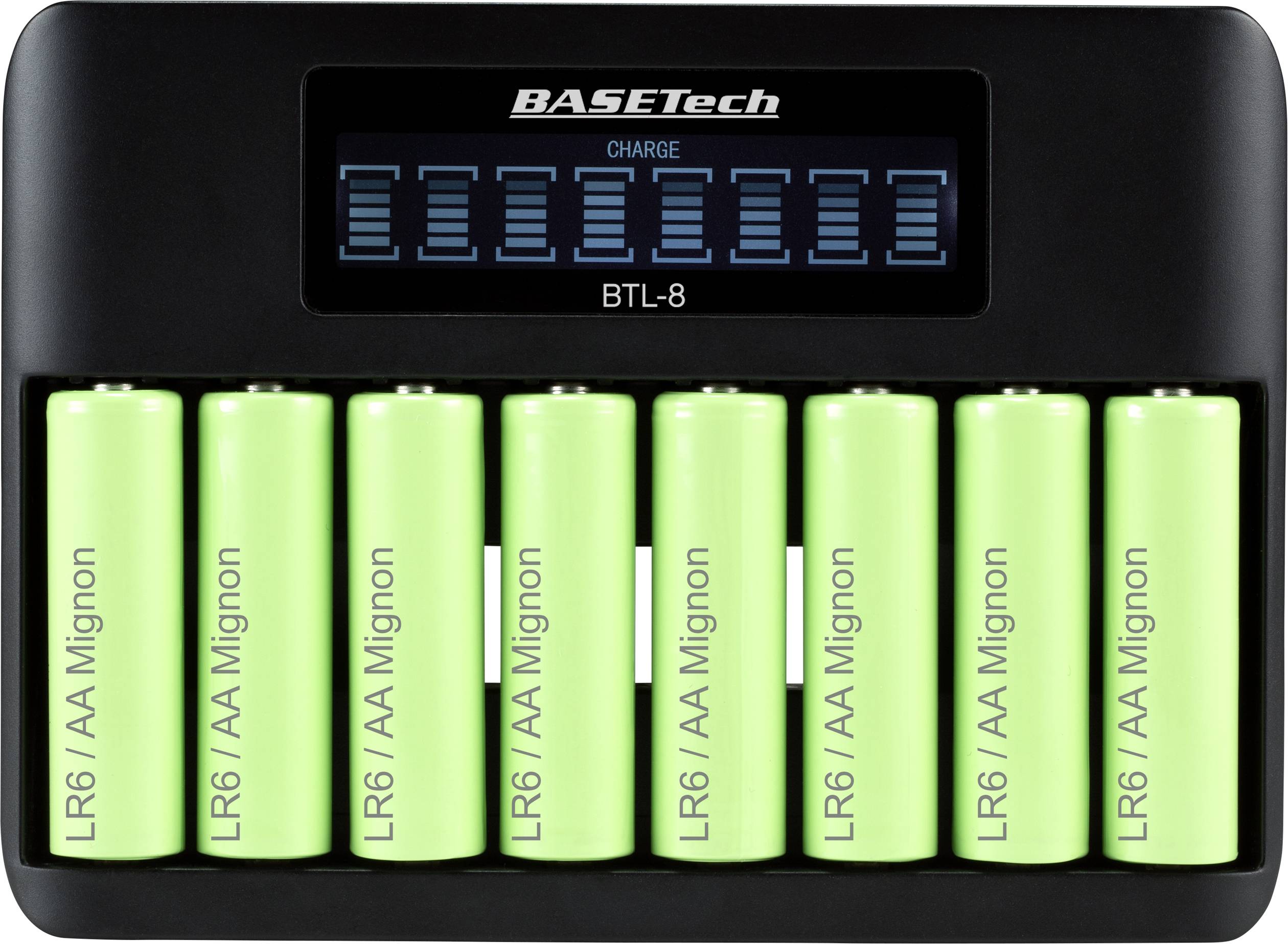Basetech BTL-8 Rundzellen-Ladegerät NiMH Mignon (AA), Micro (AAA)