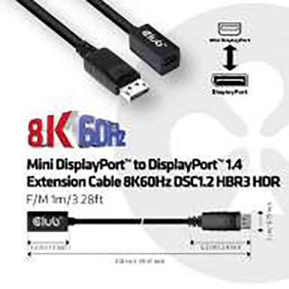 8K DisplayPort-Kabel, 1,2 Meter, unterstützt 8K 60Hz, Mini DisplayPort zu DisplayPort 1.4.