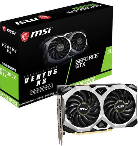 MSI Gaming Grafikkarte Nvidia GeForce GTX1660 SUPER Ventus Overclocked 6GB GDDR6-RAM PCIe x16 HDMI®