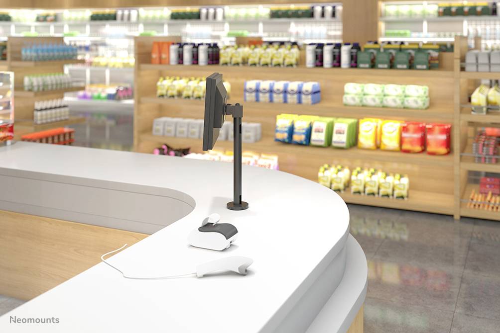 Neomounts NS-DPOS100BLACK 1fach Monitor-Tischhalterung 25,4 cm (10") - 81,3 cm (32") Neigbar, Rotierbar, Schwenkbar Schwarz