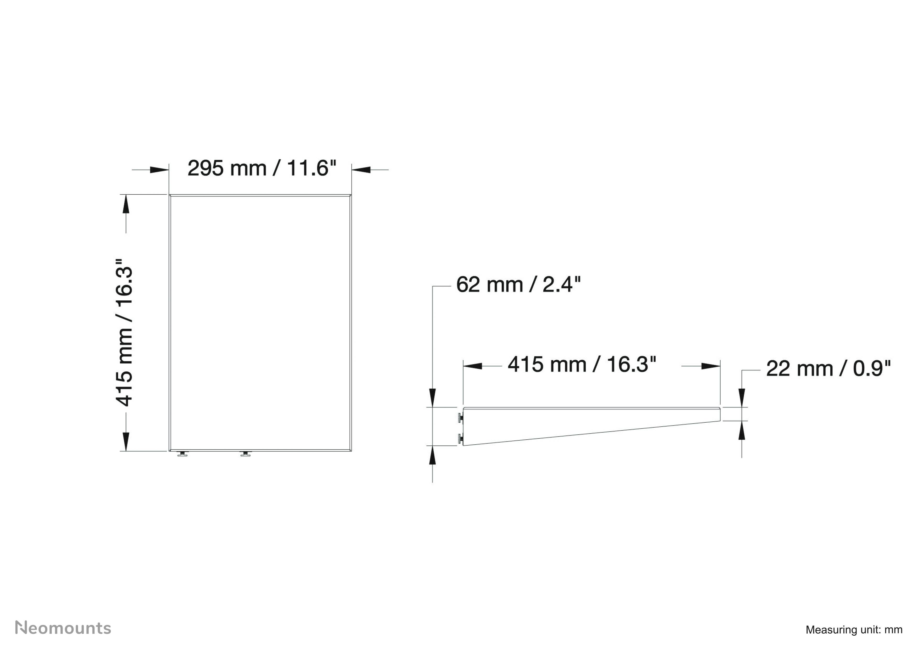 Neomounts PLASMA-M2SIDESHELF TV-Wagen-Erweiterung Starr