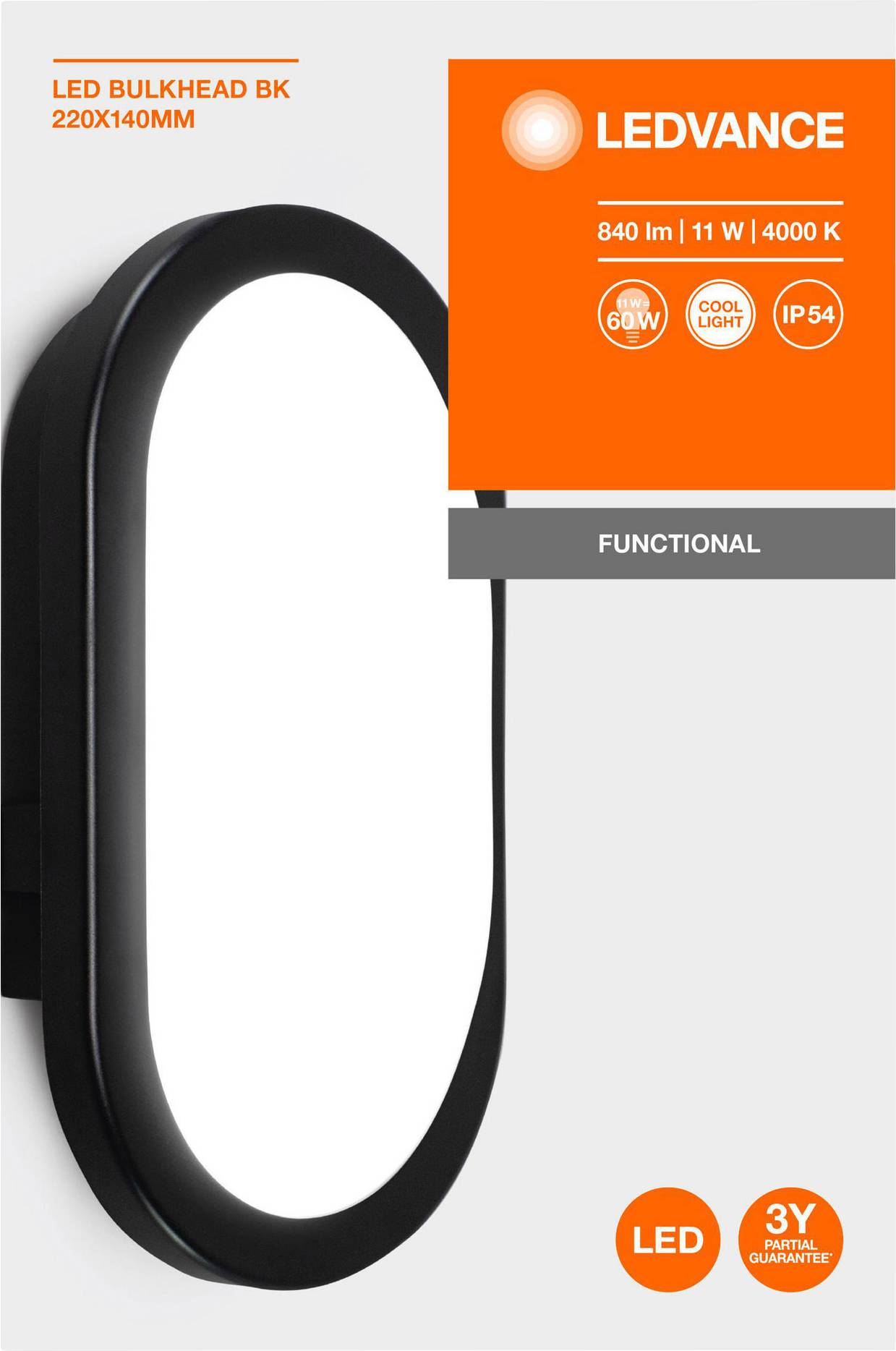 LEDVANCE LED BULKHEAD (EU) L LED-Feuchtraumleuchte LED LED fest eingebaut 11 W