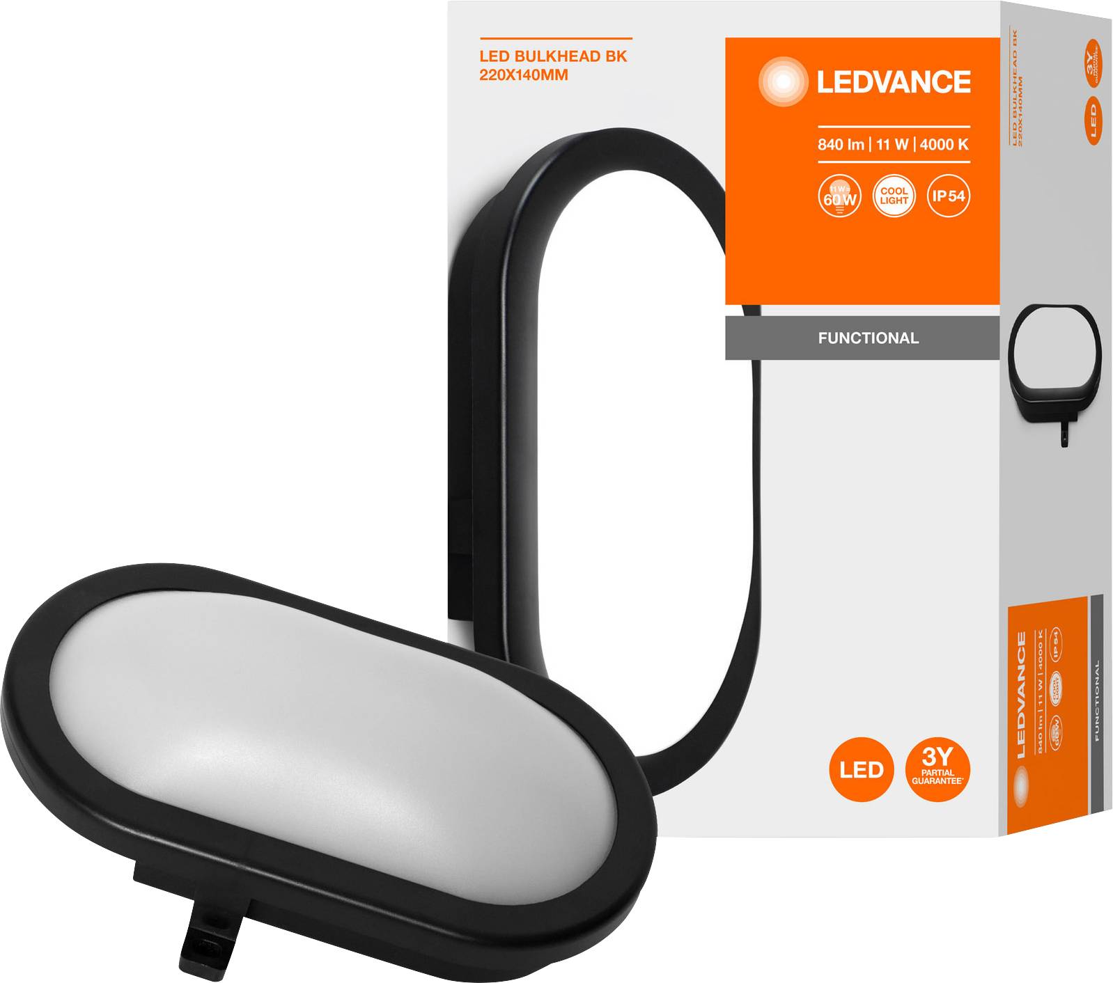 LEDVANCE LED BULKHEAD (EU) L LED-Feuchtraumleuchte LED LED fest eingebaut 11W