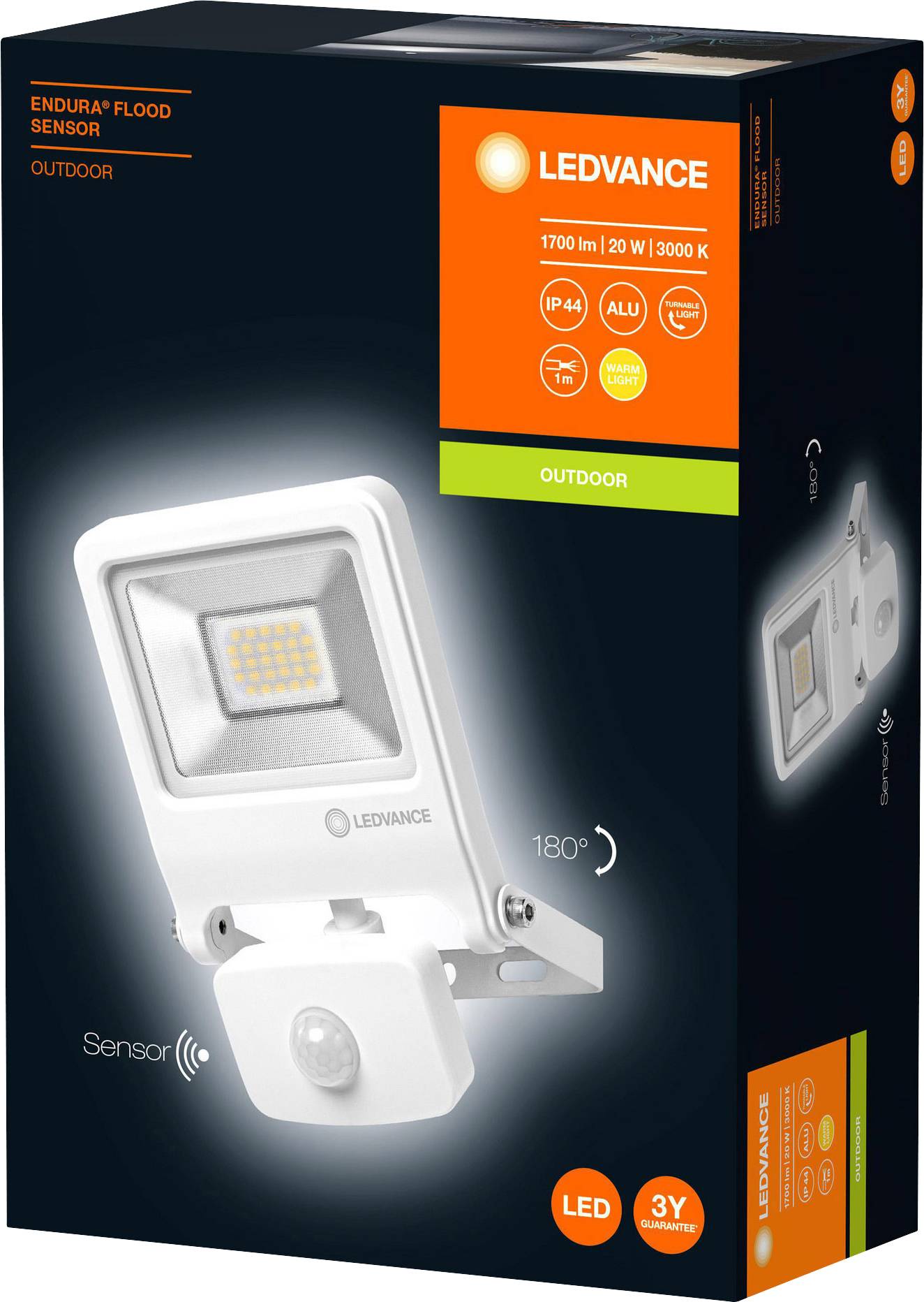 LEDVANCE ENDURA® FLOOD Sensor Warm White L 4058075239692 LED-Außenstrahler mit Bewegungsmelder 20W Leuchtfarben: Warmweiß