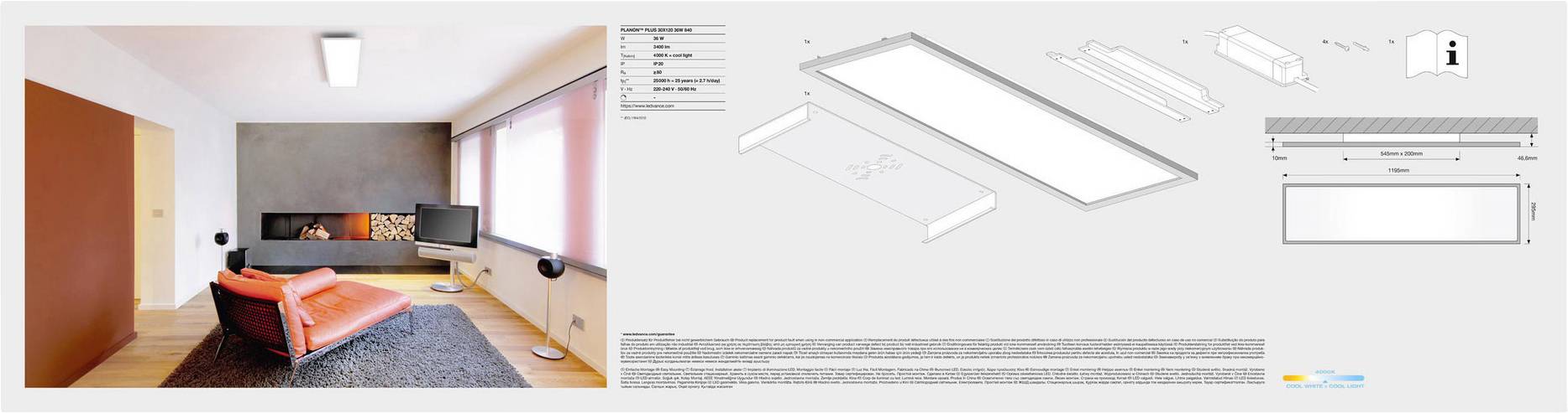 LEDVANCE PLANON Plus L 4058075267961 LED-Panel 36 W Neutralweiß