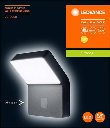 LEDVANCE ENDURA® STYLE WALL WIDE L 4058075205666 LED-Außenwandleuchte 12W Dunkelgrau