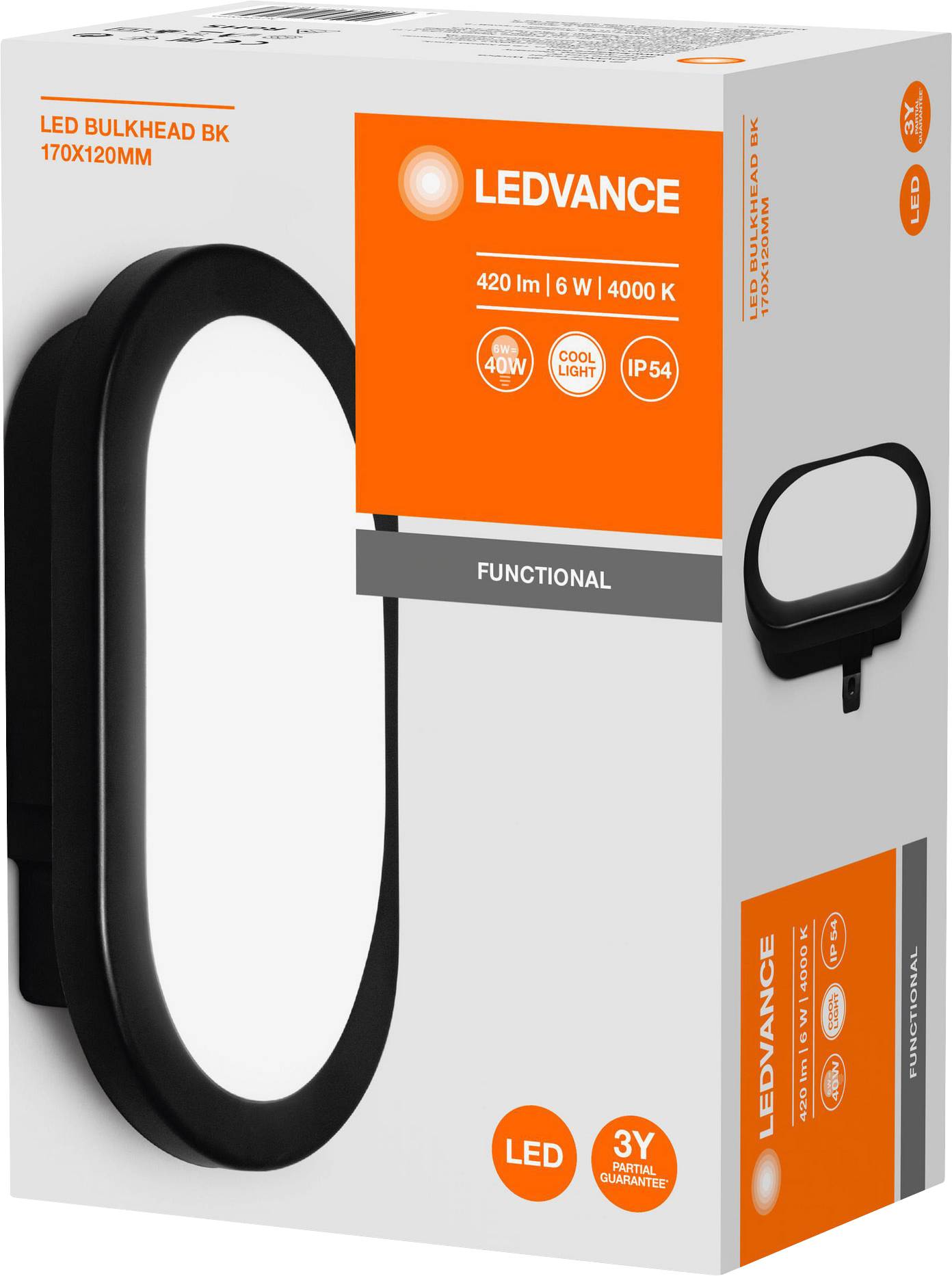 LEDVANCE LED BULKHEAD (EU) L LED-Feuchtraumleuchte LED LED fest eingebaut 5.5 W