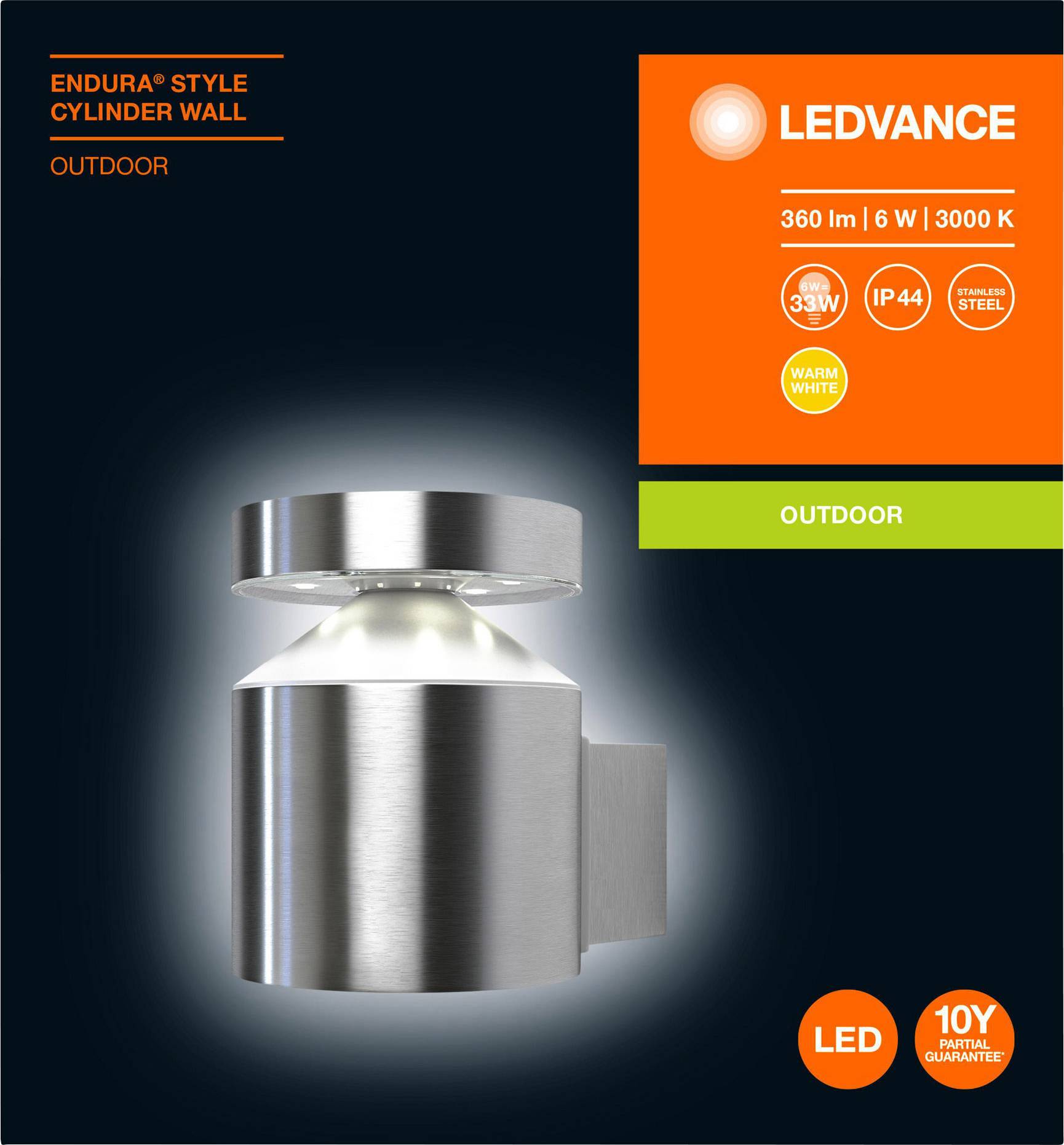 LEDVANCE ENDURA® STYLE CYLINDER L 4058075205338 LED-Außenwandleuchte LED
