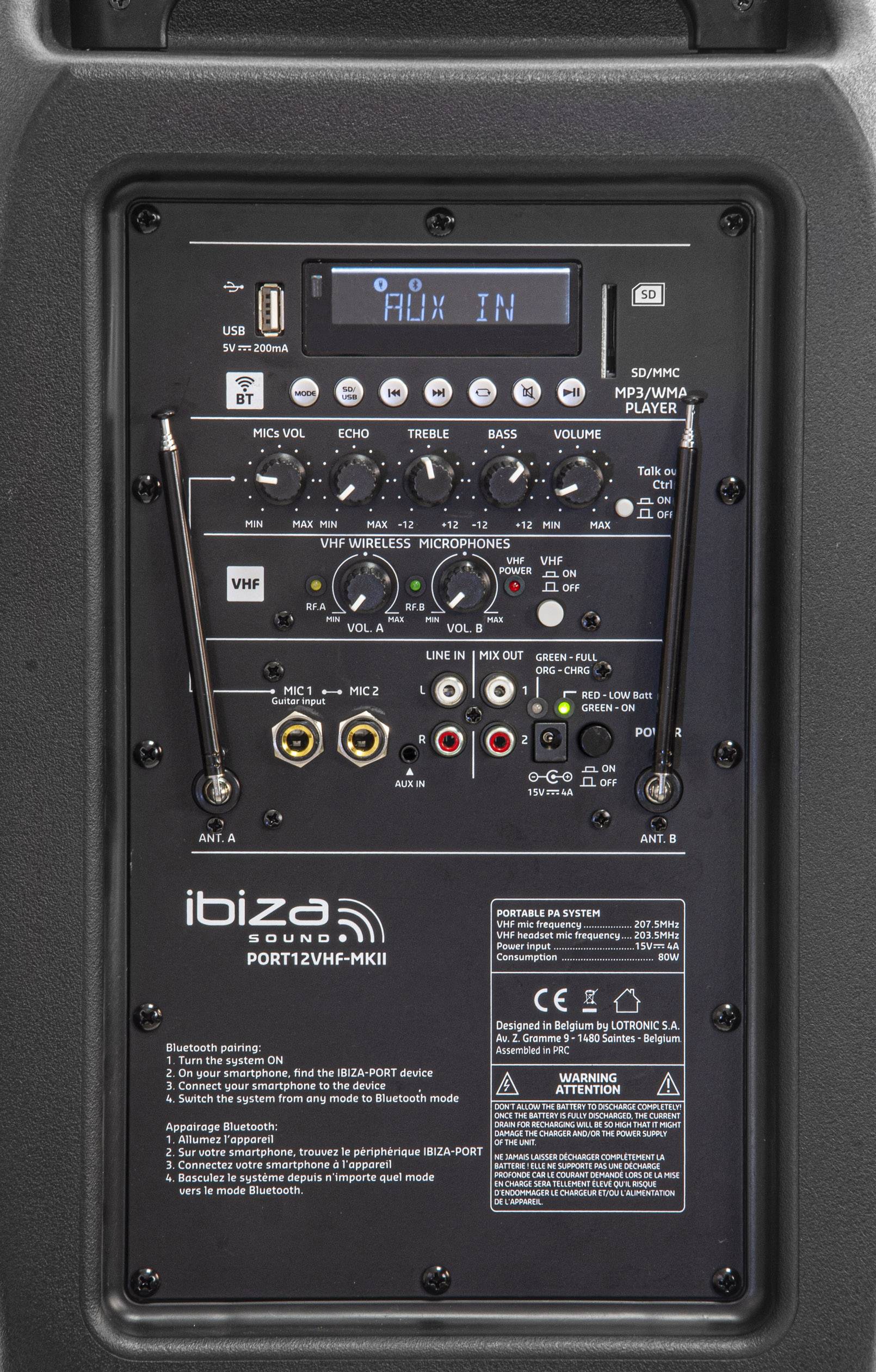 Ibiza Sound PORT12VHF-MKII Mobiler PA Lautsprecher 30.48 cm 12 Zoll 1 St.