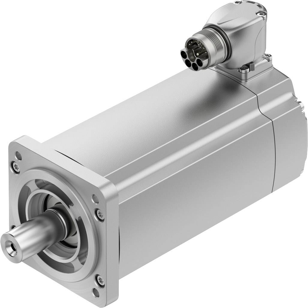 Ein silberner Elektromotor in Zylinderform mit einem Stecker an der Oberseite. Designed für industrielle Anwendungen.