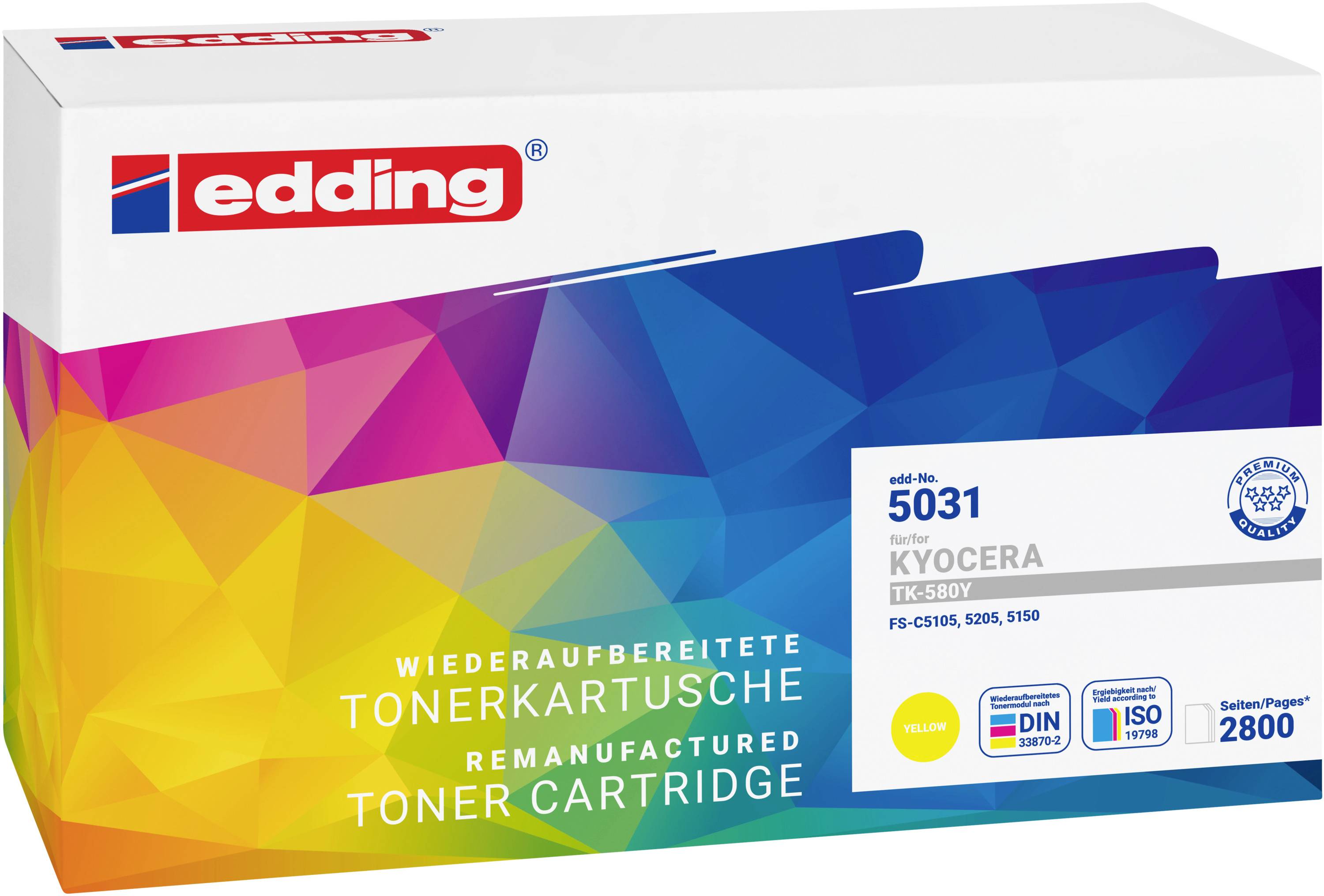 Edding Toner ersetzt Kyocera TK-580Y Kompatibel Gelb 2800 Seiten EDD-5031 18-5031