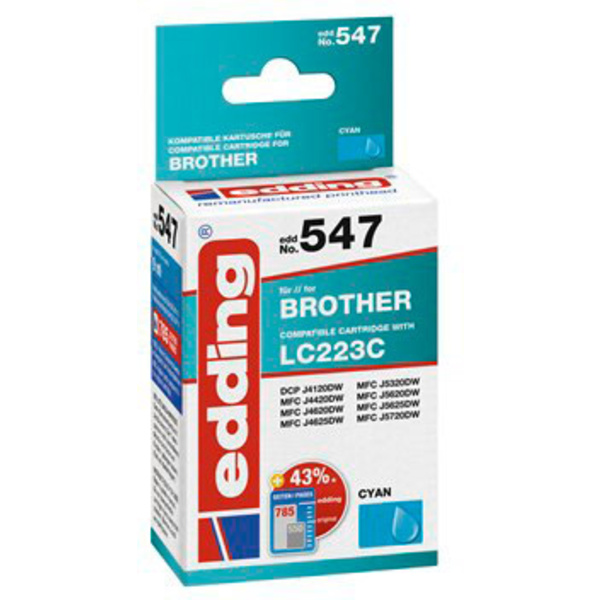 Edding Druckerpatrone ersetzt Brother LC-223C Kompatibel Cyan EDD-547 18-547