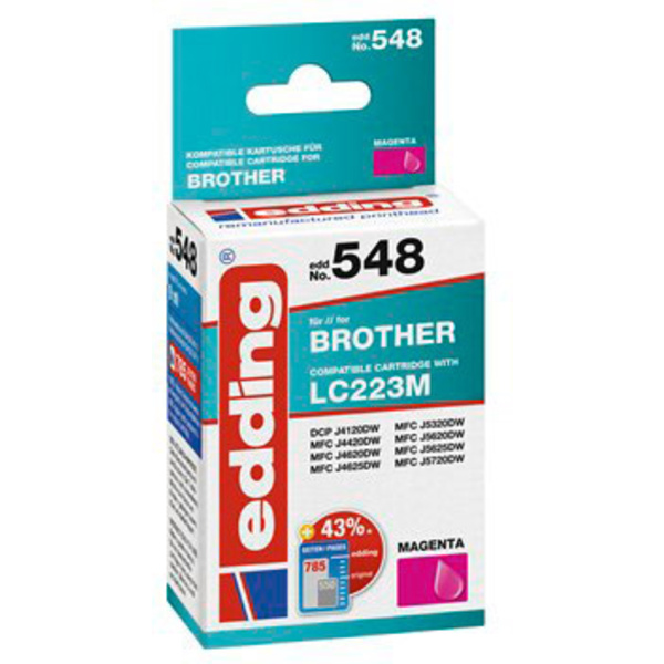 Edding Druckerpatrone ersetzt Brother LC-223M Kompatibel Magenta EDD-548 18-548