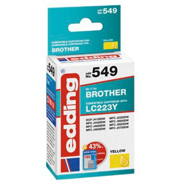 Edding Druckerpatrone ersetzt Brother LC-223Y Kompatibel Gelb EDD-549 18-549